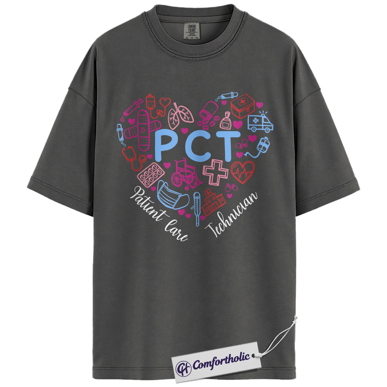 PCT Shirt, Patient Care Technician T-Shirt, Medical Worker Appreciation Graphic Tee, Healthcare Professional Gift, Comfort Colors Shirt - Image 4