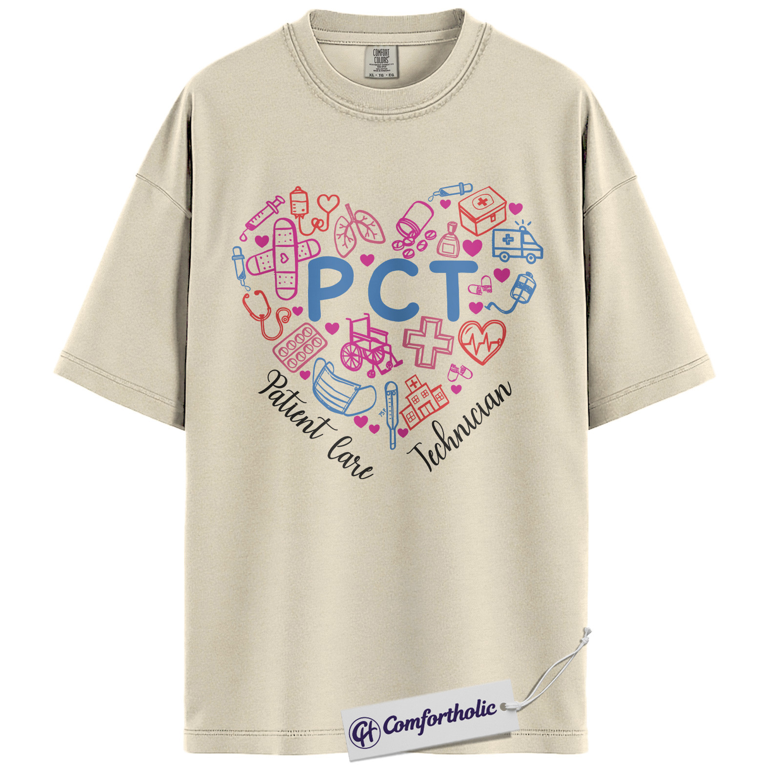 PCT Shirt, Patient Care Technician T-Shirt, Medical Worker Appreciation Graphic Tee, Healthcare Professional Gift, Comfort Colors Shirt - Image 5
