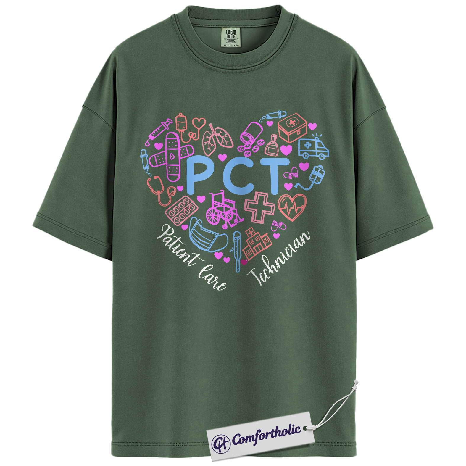 PCT Shirt, Patient Care Technician T-Shirt, Medical Worker Appreciation Graphic Tee, Healthcare Professional Gift, Comfort Colors Shirt - Image 6