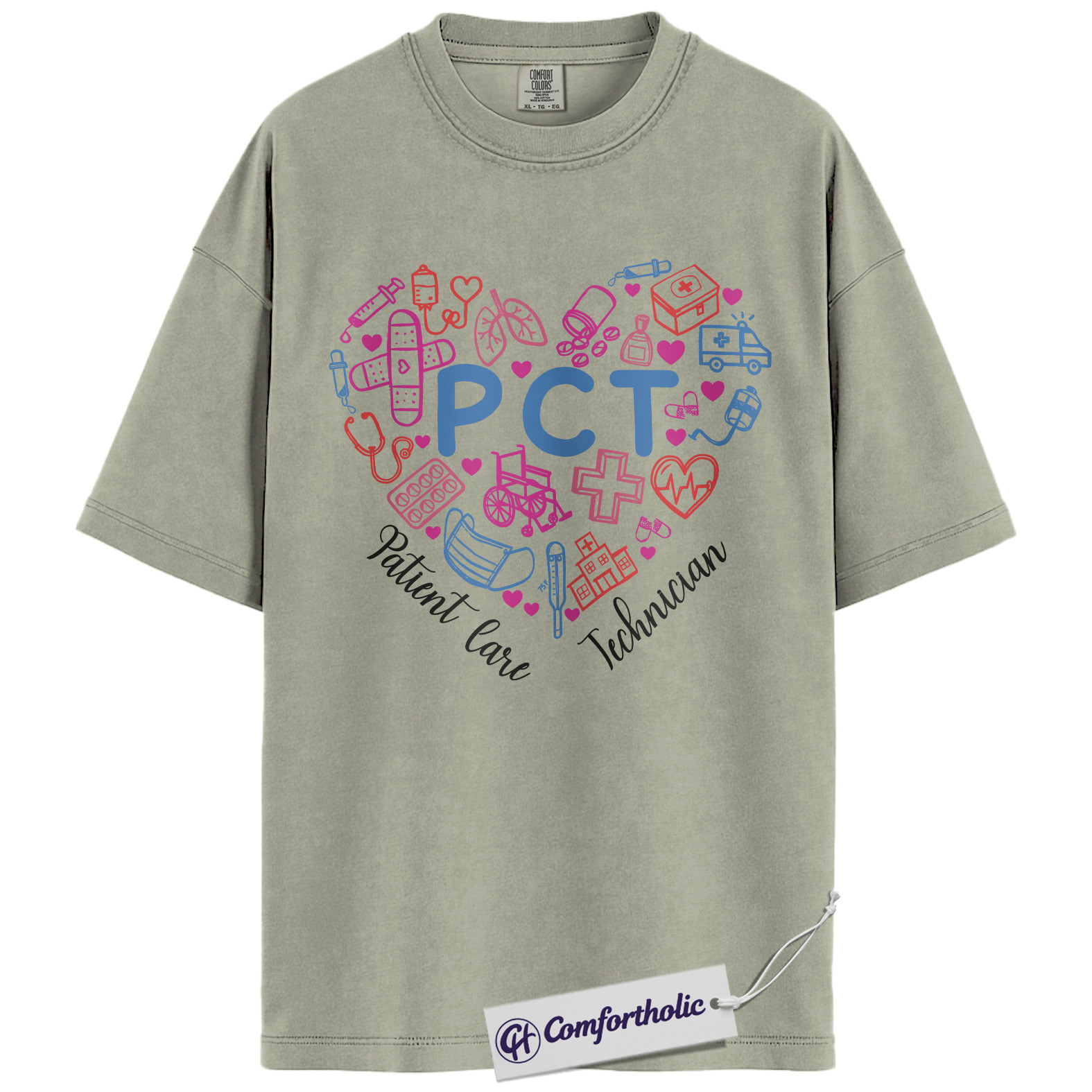 PCT Shirt, Patient Care Technician T-Shirt, Medical Worker Appreciation Graphic Tee, Healthcare Professional Gift, Comfort Colors Shirt - Image 7