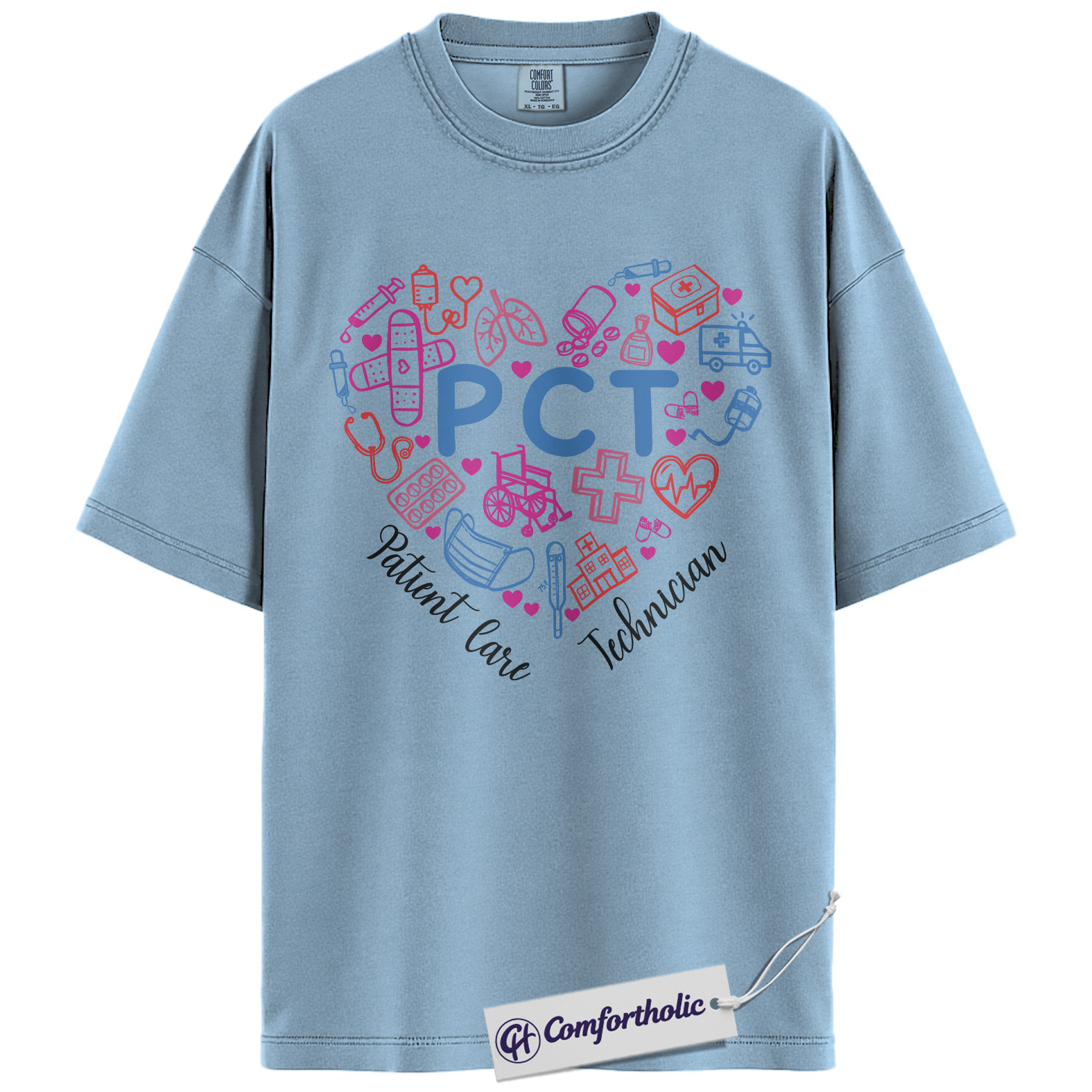 PCT Shirt, Patient Care Technician T-Shirt, Medical Worker Appreciation Graphic Tee, Healthcare Professional Gift, Comfort Colors Shirt - Image 14