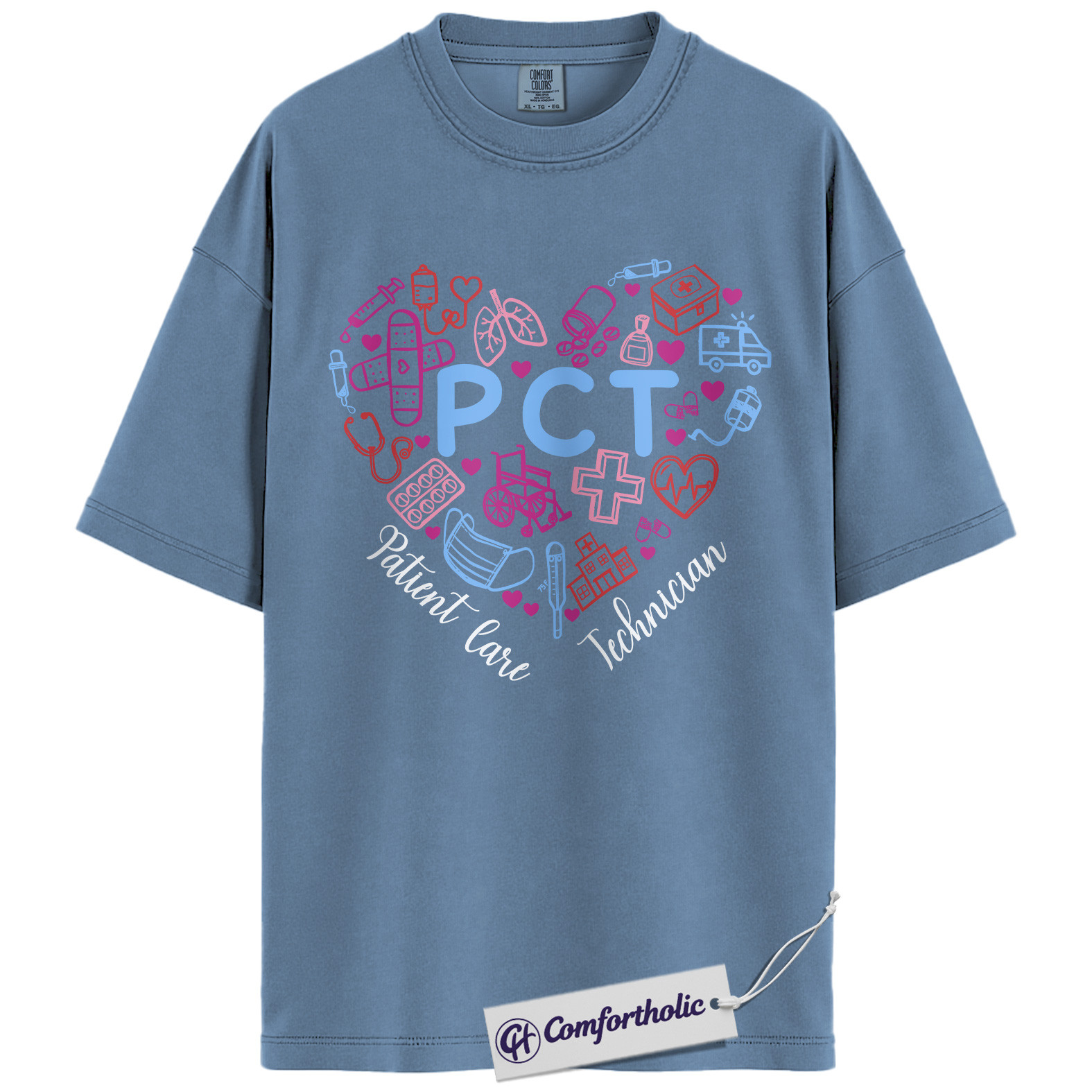 PCT Shirt, Patient Care Technician T-Shirt, Medical Worker Appreciation Graphic Tee, Healthcare Professional Gift, Comfort Colors Shirt - Image 17