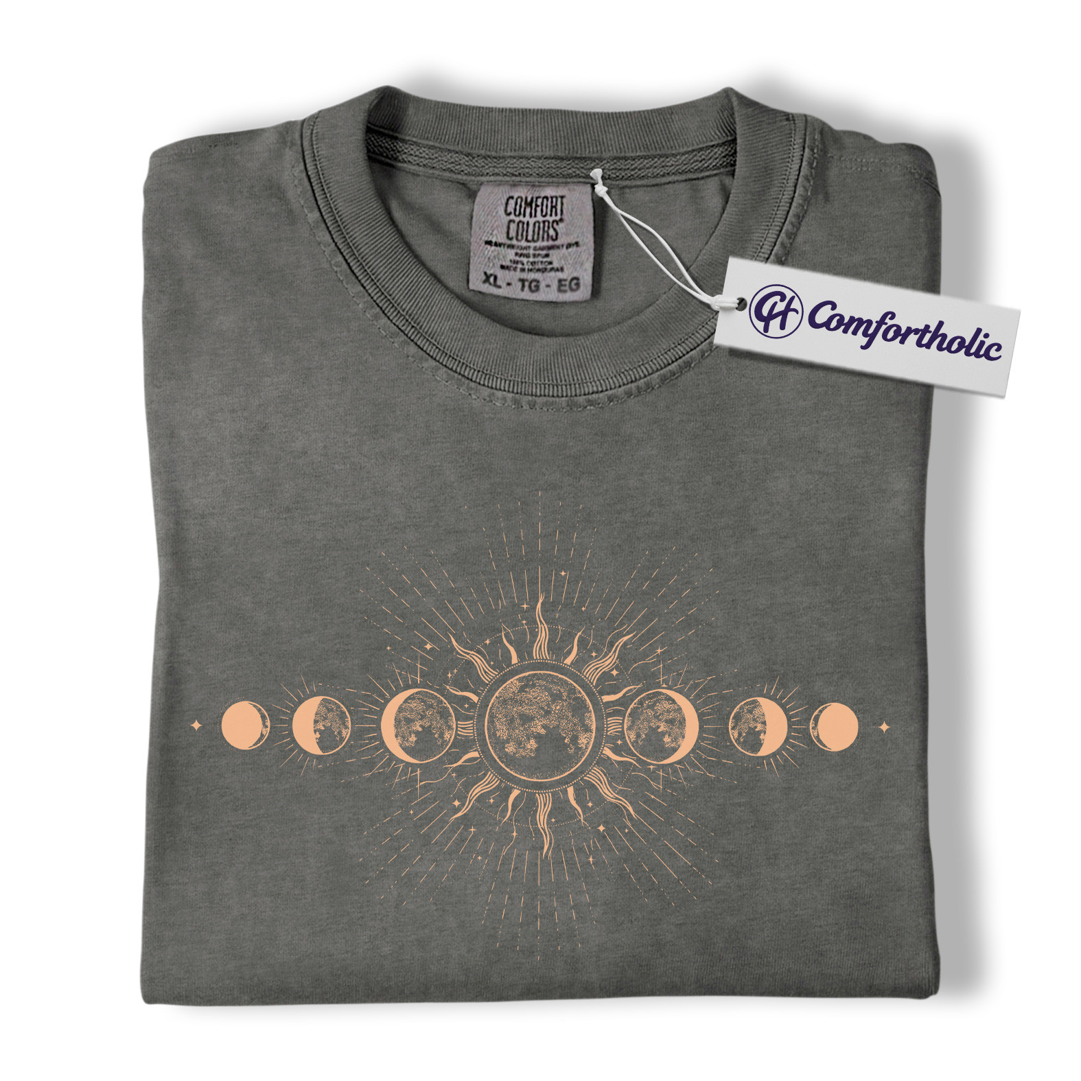 Sun and Moon Phases Shirt, Celestial Boho T-Shirt, Minimalist Cosmic Graphic Tee, Astrology Spiritual Gift for Women, Comfort Colors Shirt - Image 3