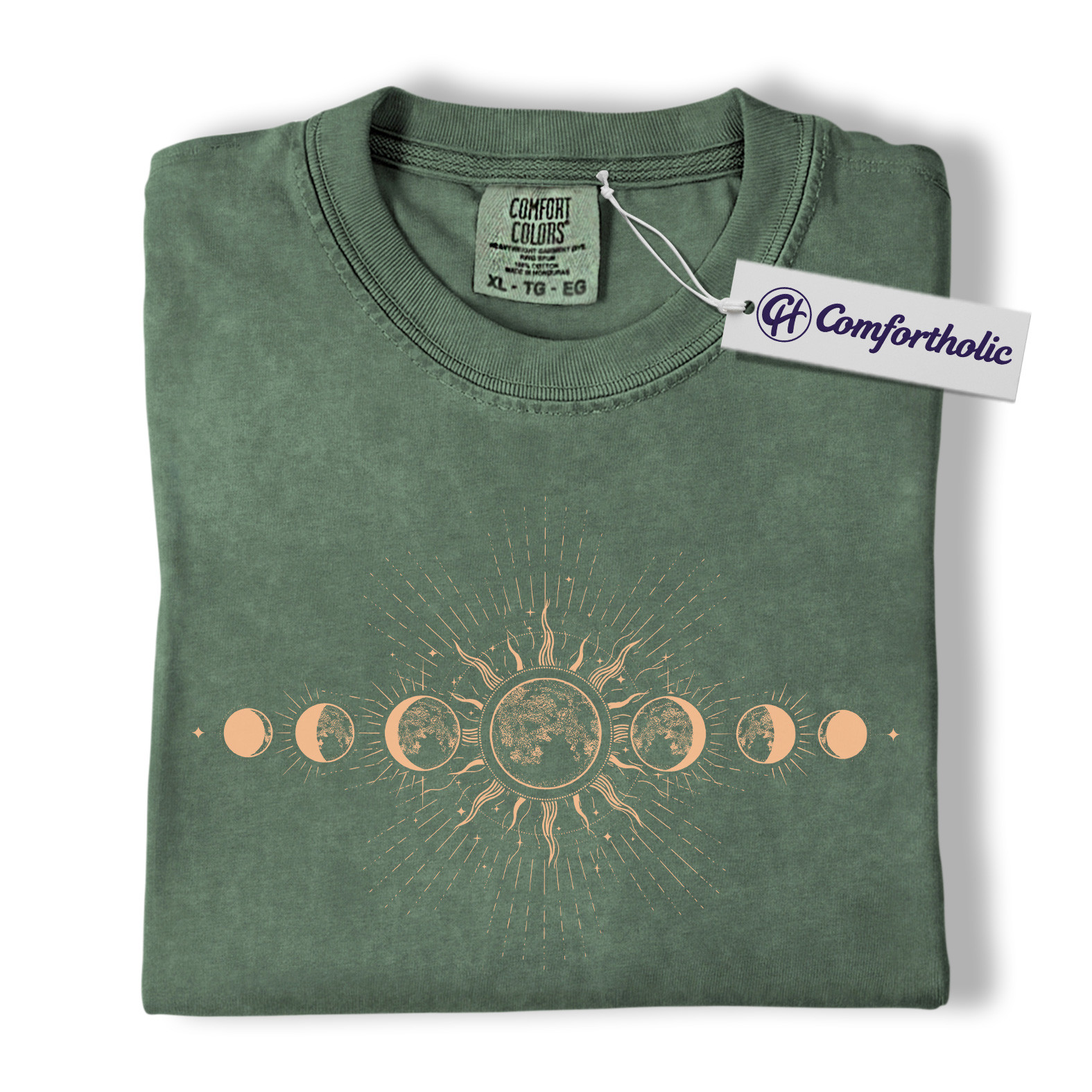 Sun and Moon Phases Shirt, Celestial Boho T-Shirt, Minimalist Cosmic Graphic Tee, Astrology Spiritual Gift for Women, Comfort Colors Shirt - Image 5