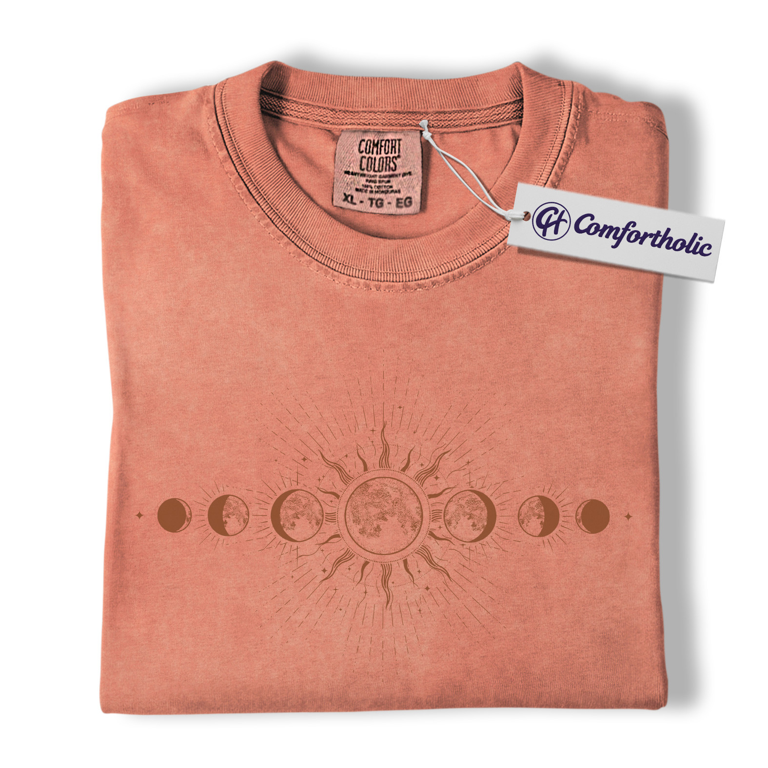 Sun and Moon Phases Shirt, Celestial Boho T-Shirt, Minimalist Cosmic Graphic Tee, Astrology Spiritual Gift for Women, Comfort Colors Shirt - Image 7