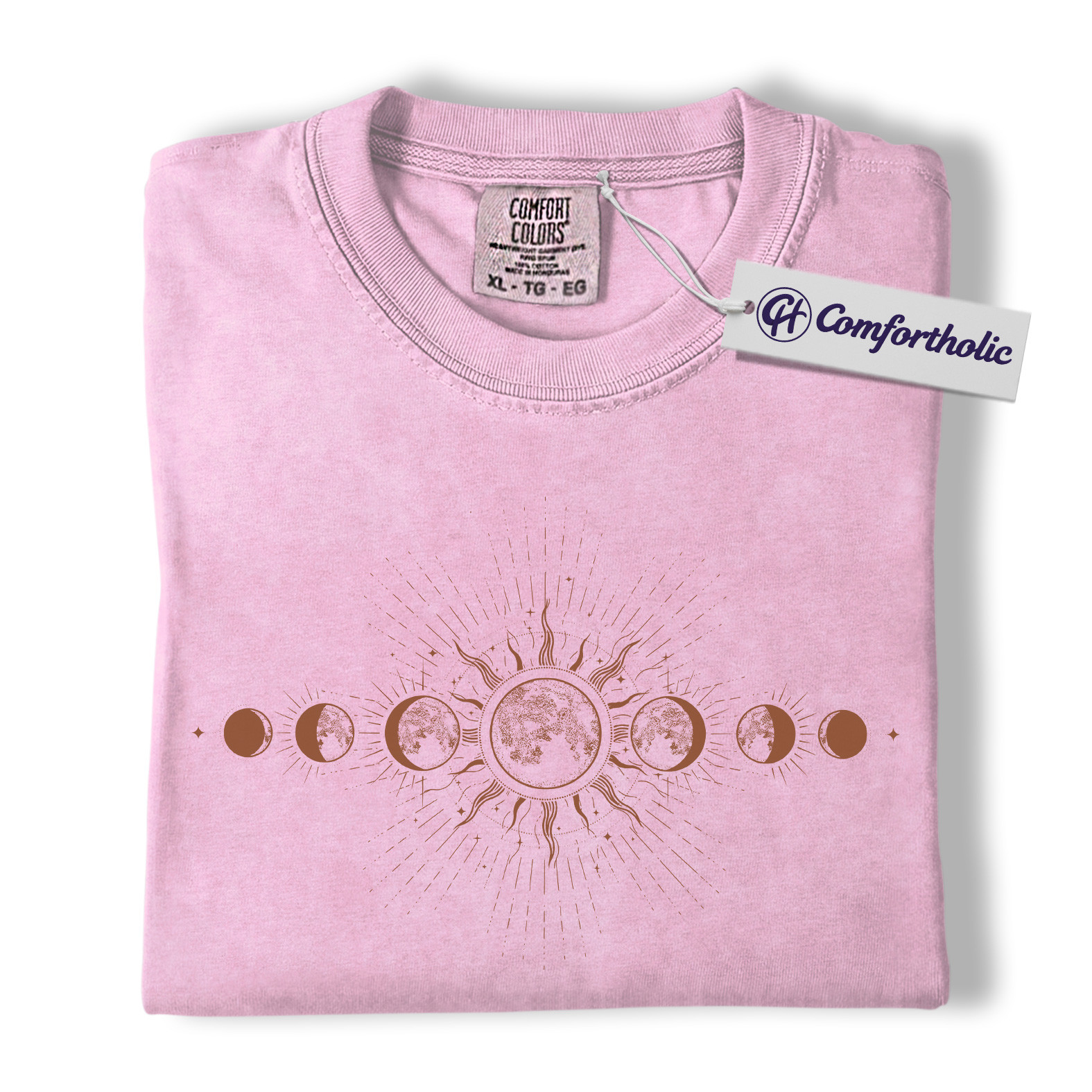 Sun and Moon Phases Shirt, Celestial Boho T-Shirt, Minimalist Cosmic Graphic Tee, Astrology Spiritual Gift for Women, Comfort Colors Shirt - Image 8