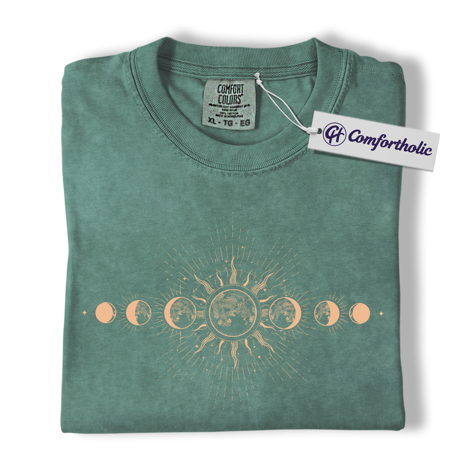 Sun and Moon Phases Shirt, Celestial Boho T-Shirt, Minimalist Cosmic Graphic Tee, Astrology Spiritual Gift for Women, Comfort Colors Shirt - Image 10