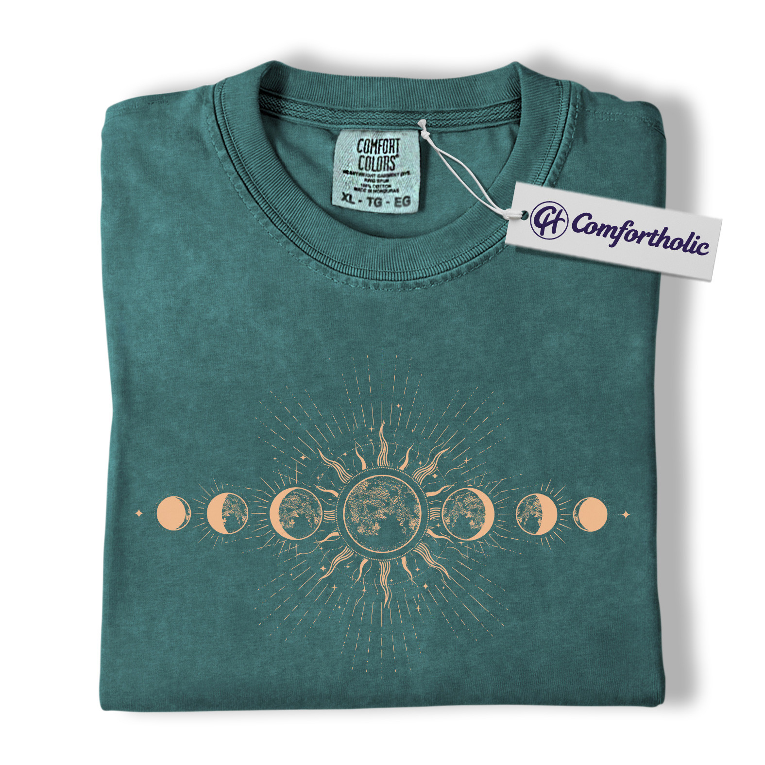 Sun and Moon Phases Shirt, Celestial Boho T-Shirt, Minimalist Cosmic Graphic Tee, Astrology Spiritual Gift for Women, Comfort Colors Shirt - Image 11