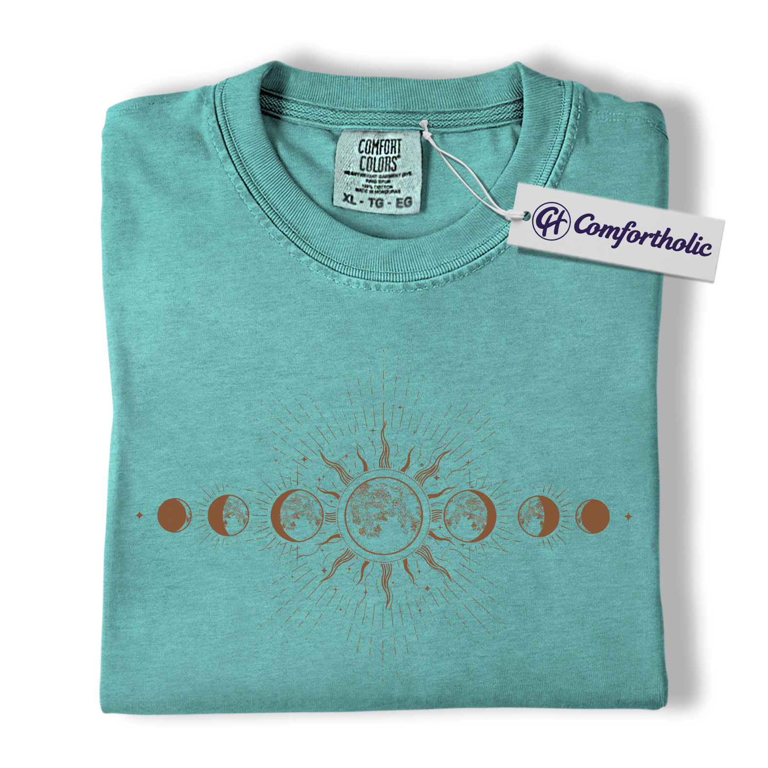 Sun and Moon Phases Shirt, Celestial Boho T-Shirt, Minimalist Cosmic Graphic Tee, Astrology Spiritual Gift for Women, Comfort Colors Shirt - Image 13