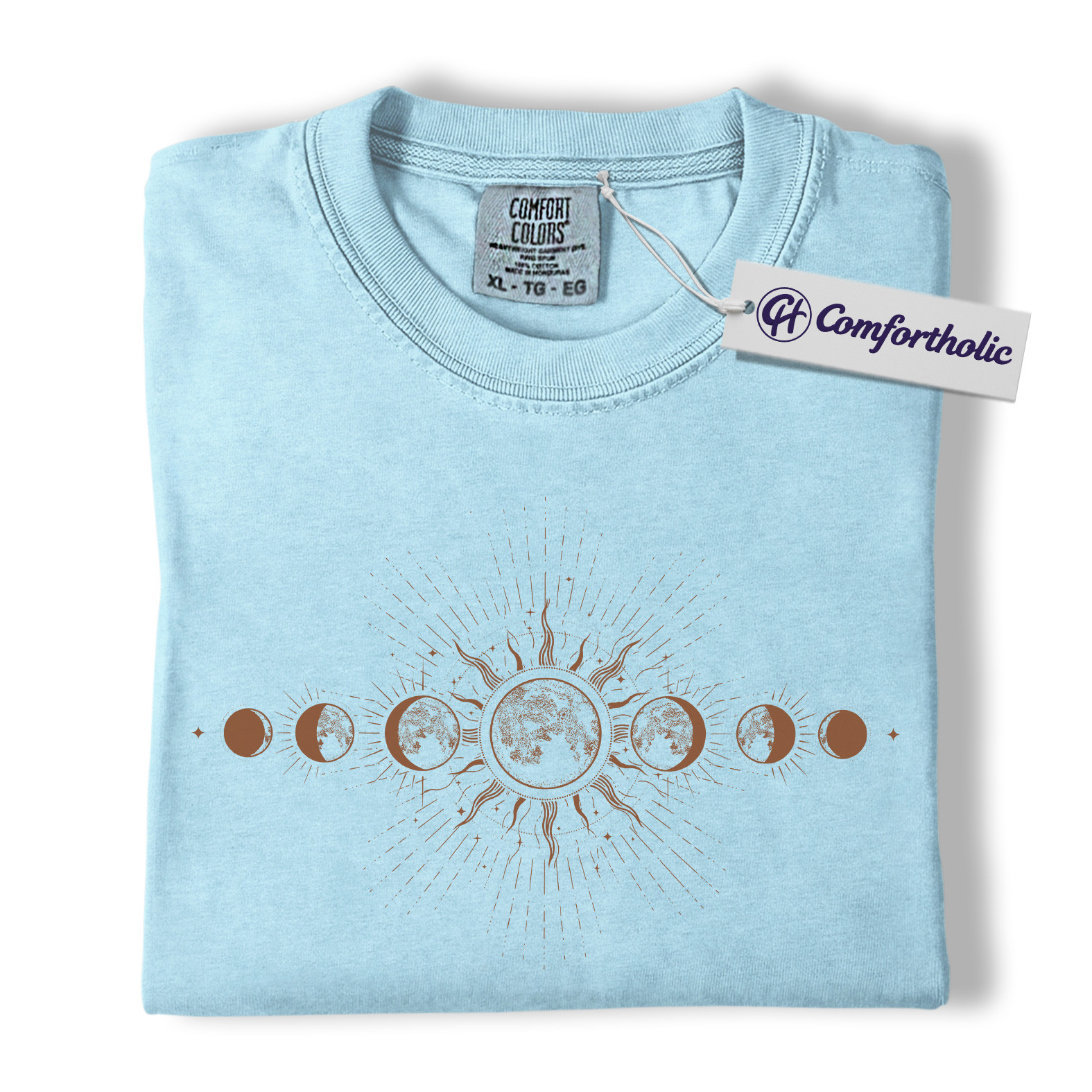 Sun and Moon Phases Shirt, Celestial Boho T-Shirt, Minimalist Cosmic Graphic Tee, Astrology Spiritual Gift for Women, Comfort Colors Shirt - Image 14