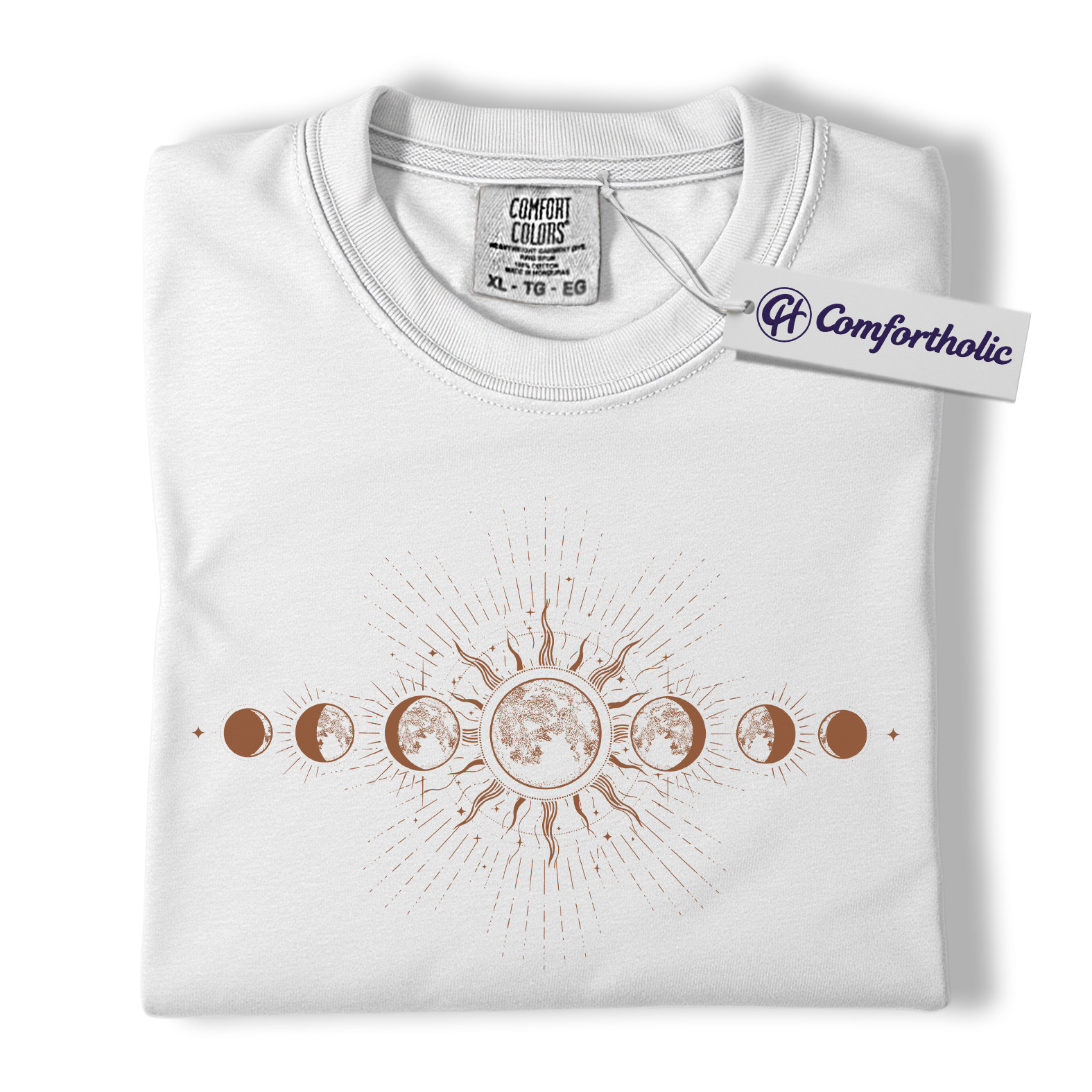 Sun and Moon Phases Shirt, Celestial Boho T-Shirt, Minimalist Cosmic Graphic Tee, Astrology Spiritual Gift for Women, Comfort Colors Shirt - Image 2