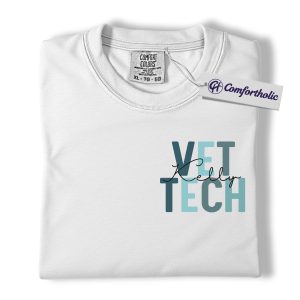 Alternative view of Custom Vet Tech Shirt, Personalized Veterinary Technician T-Shirt, Custom Name Animal Care Graphic Tee, Unique Gift for Vet Techs, Comfort Colors Shirt