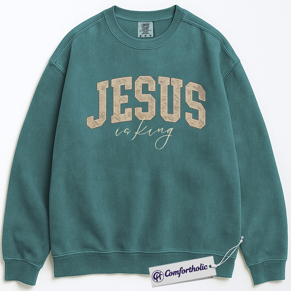 Jesus Is King Sweatshirt, Christian Faith Pullover, Bible Verse Graphic Crewneck for Believers, Religious Inspirational Gift, Comfort Colors Sweatshirt - Image 6