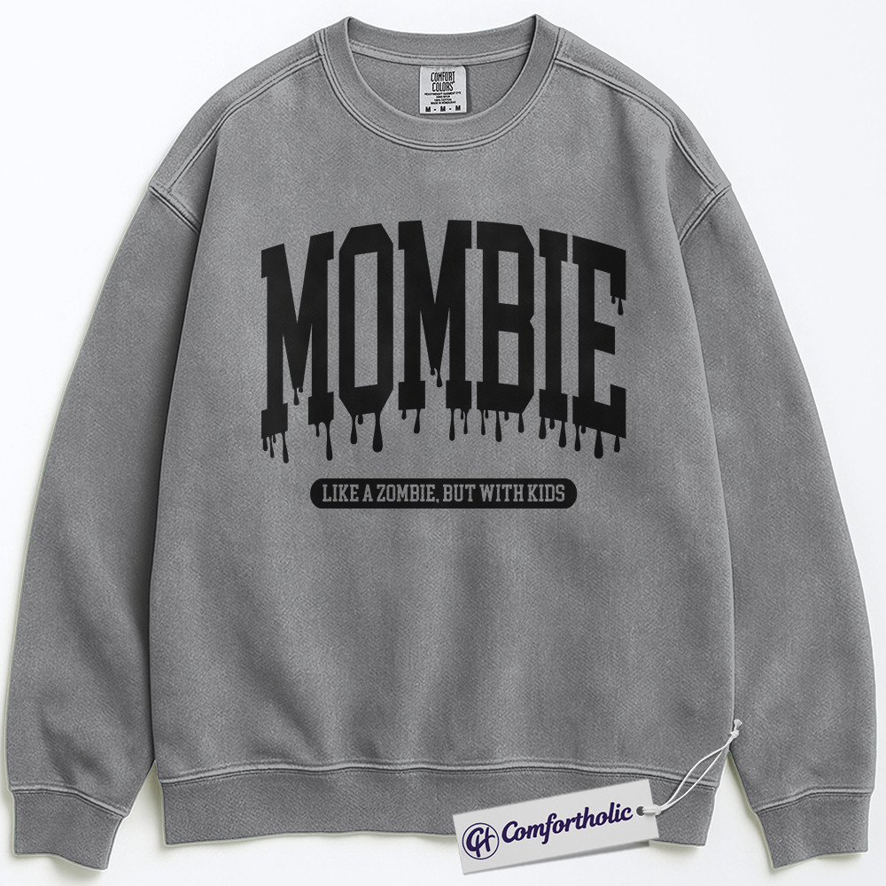Mombie Sweatshirt, Funny Zombie Mom Pullover, Halloween Motherhood Graphic Crewneck, Cute Spooky Gift for Tired Moms, Mama Comfort Colors Sweatshirt - Image 2