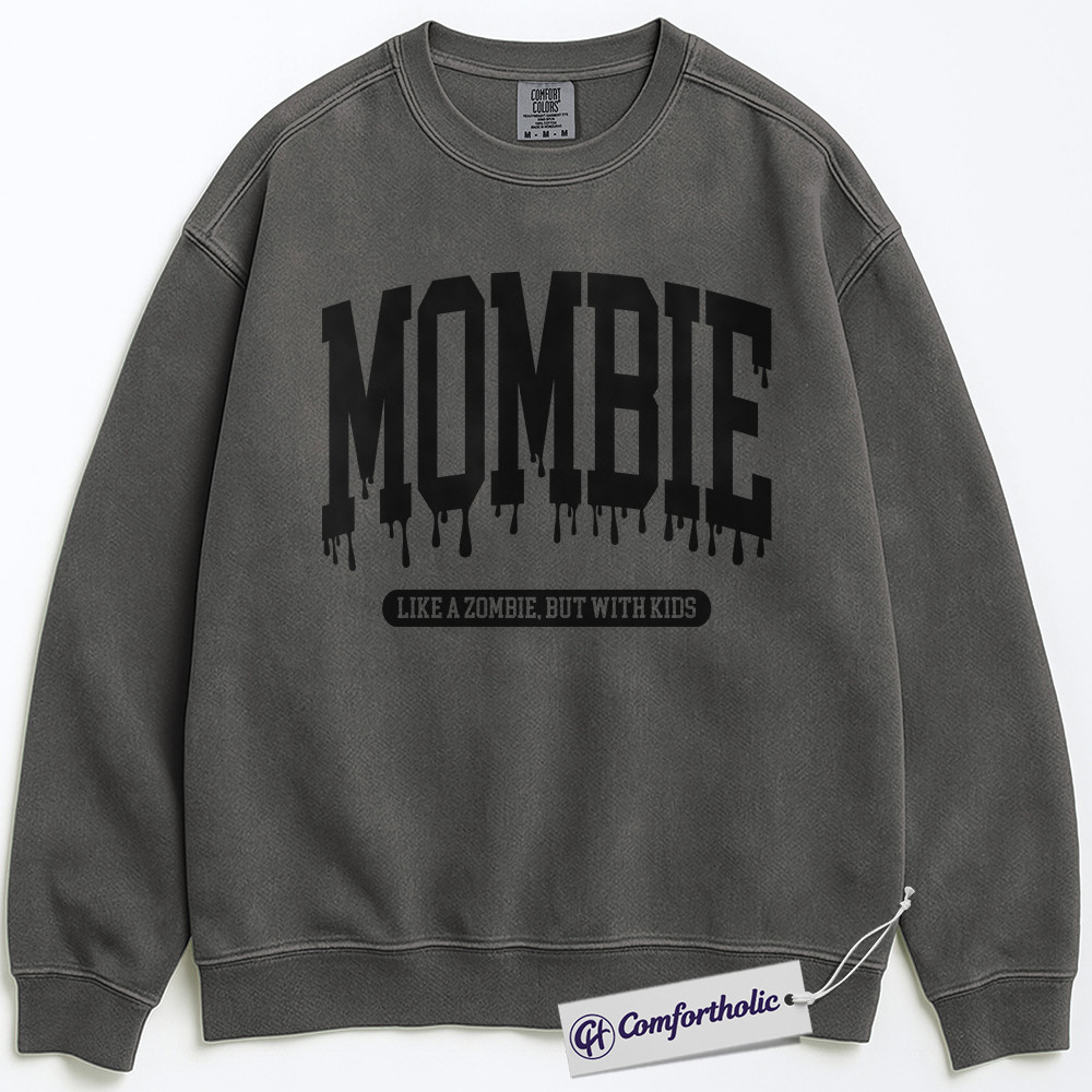 Mombie Sweatshirt, Funny Zombie Mom Pullover, Halloween Motherhood Graphic Crewneck, Cute Spooky Gift for Tired Moms, Mama Comfort Colors Sweatshirt - Image 3