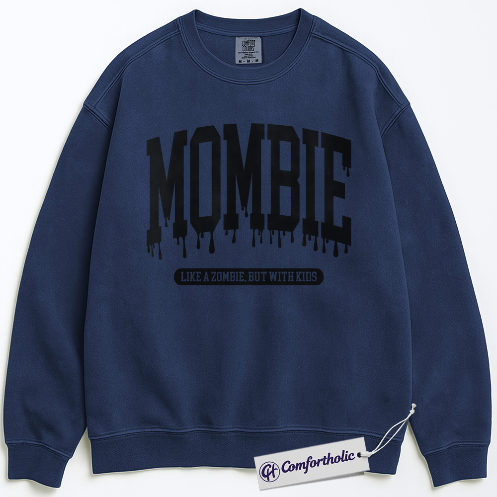 Mombie Sweatshirt, Funny Zombie Mom Pullover, Halloween Motherhood Graphic Crewneck, Cute Spooky Gift for Tired Moms, Mama Comfort Colors Sweatshirt - Image 4