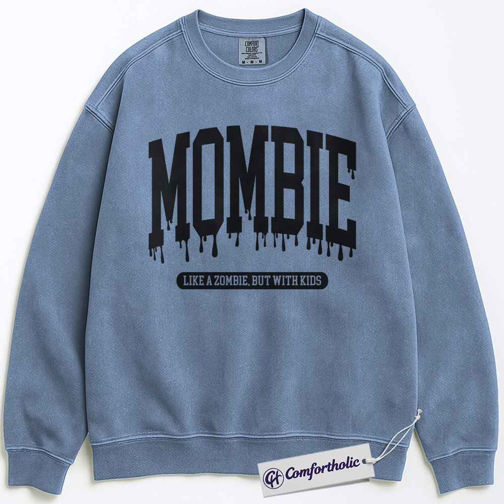 Mombie Sweatshirt, Funny Zombie Mom Pullover, Halloween Motherhood Graphic Crewneck, Cute Spooky Gift for Tired Moms, Mama Comfort Colors Sweatshirt - Image 5