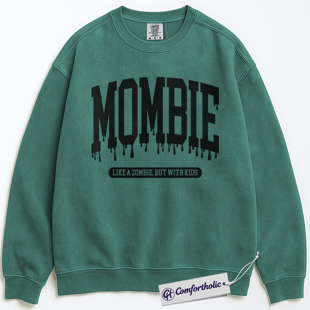 Mombie Sweatshirt, Funny Zombie Mom Pullover, Halloween Motherhood Graphic Crewneck, Cute Spooky Gift for Tired Moms, Mama Comfort Colors Sweatshirt - Image 6
