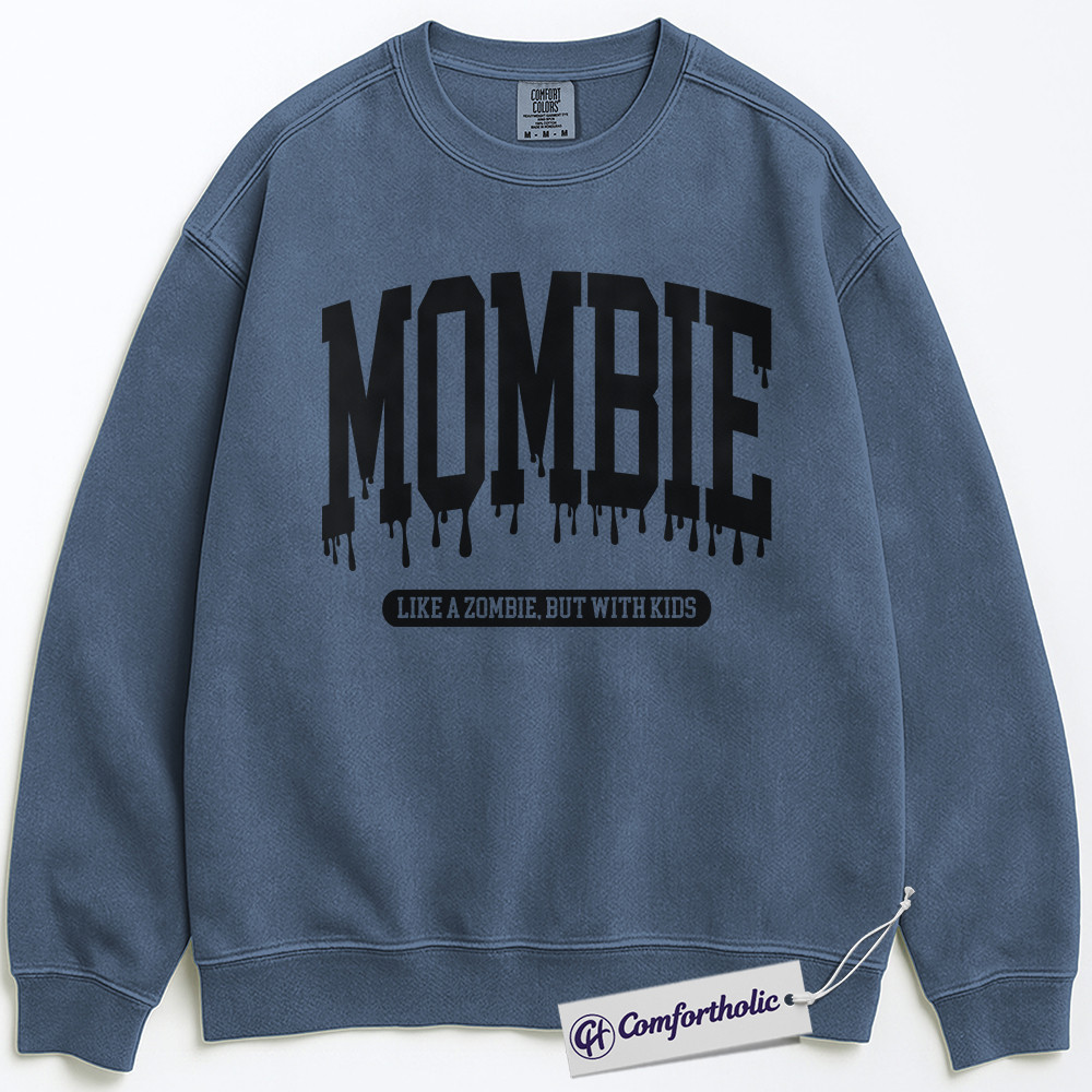 Mombie Sweatshirt, Funny Zombie Mom Pullover, Halloween Motherhood Graphic Crewneck, Cute Spooky Gift for Tired Moms, Mama Comfort Colors Sweatshirt - Image 8