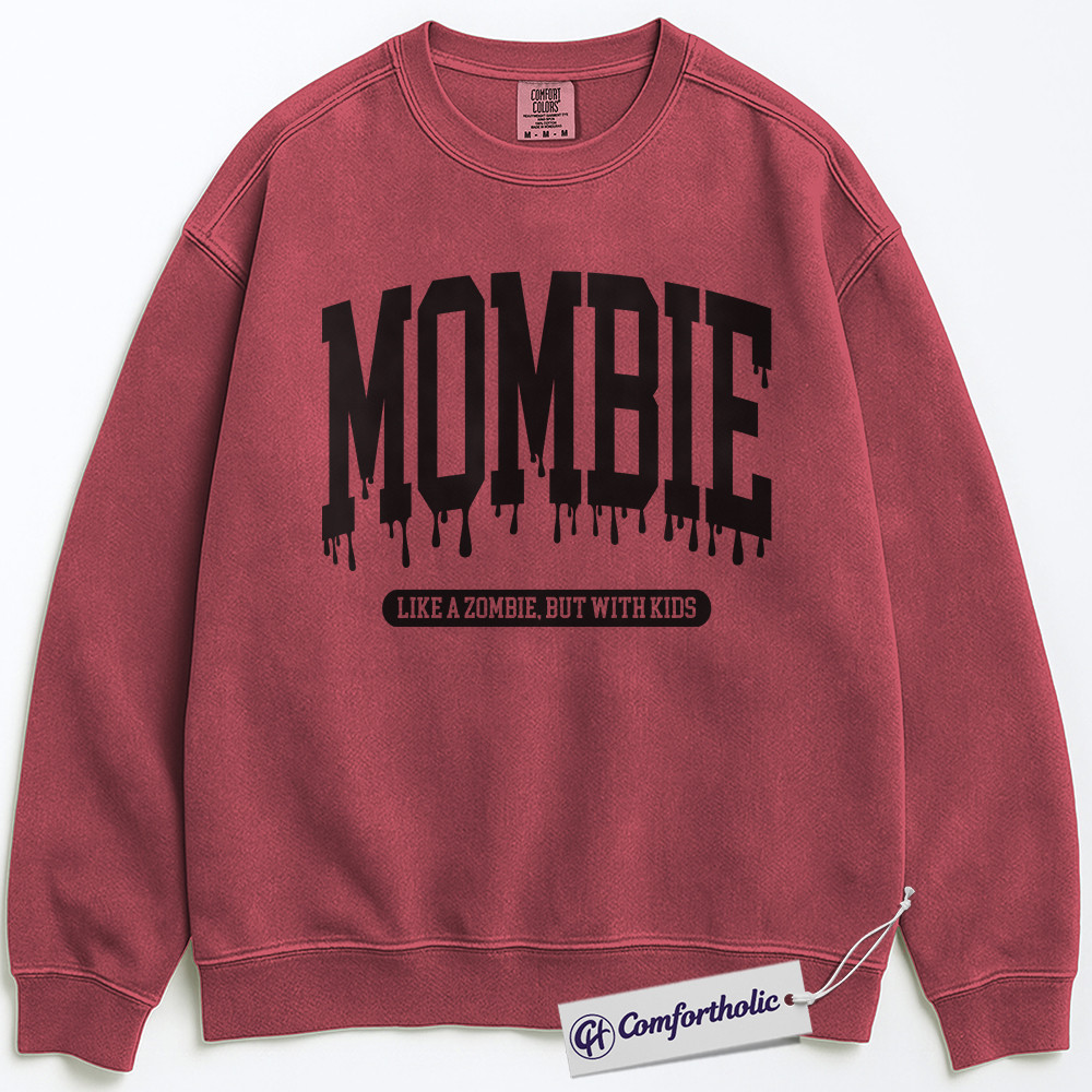 Mombie Sweatshirt, Funny Zombie Mom Pullover, Halloween Motherhood Graphic Crewneck, Cute Spooky Gift for Tired Moms, Mama Comfort Colors Sweatshirt - Image 9