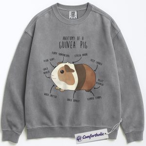 Anatomy of a Guinea Pig Sweatshirt, Funny Guinea Pig Lover Pullover, Cute Pet Rodent Graphic Crewneck, Animal Humor Gift for Pet Owners, Comfort Colors Sweatshirt