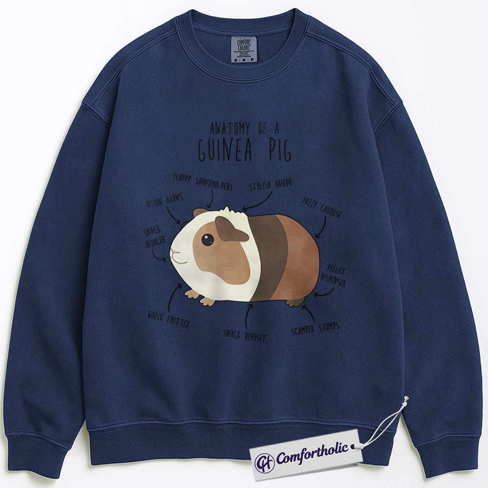 Anatomy of a Guinea Pig Sweatshirt, Funny Guinea Pig Lover Pullover, Cute Pet Rodent Graphic Crewneck, Animal Humor Gift for Pet Owners, Comfort Colors Sweatshirt - Image 4