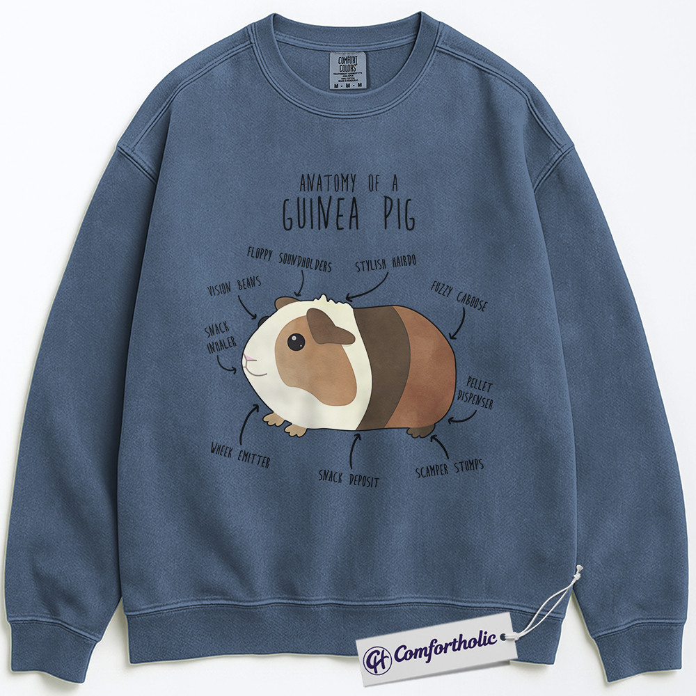 Anatomy of a Guinea Pig Sweatshirt, Funny Guinea Pig Lover Pullover, Cute Pet Rodent Graphic Crewneck, Animal Humor Gift for Pet Owners, Comfort Colors Sweatshirt - Image 8