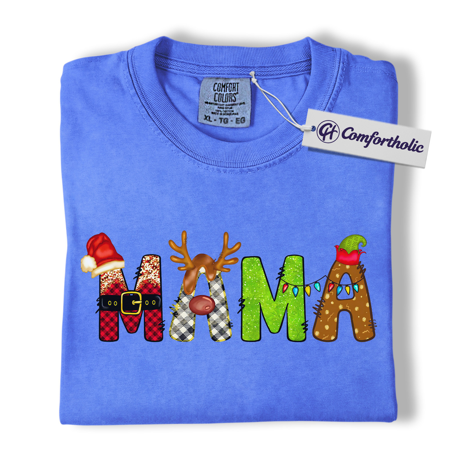 Christmas Mama Shirt, Cute Holiday T-Shirt, Funny Mom Graphic Tee, Christmas Gift for Moms, Festive Family Comfort Colors Shirt - Image 12