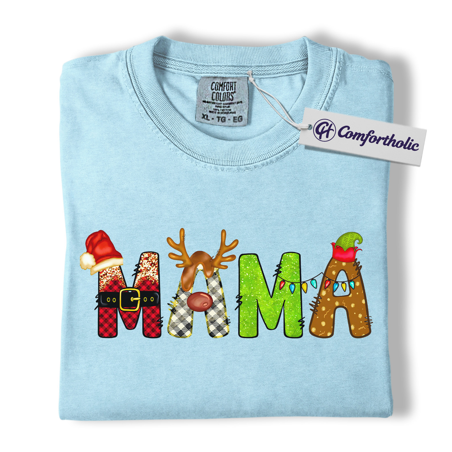 Christmas Mama Shirt, Cute Holiday T-Shirt, Funny Mom Graphic Tee, Christmas Gift for Moms, Festive Family Comfort Colors Shirt - Image 14
