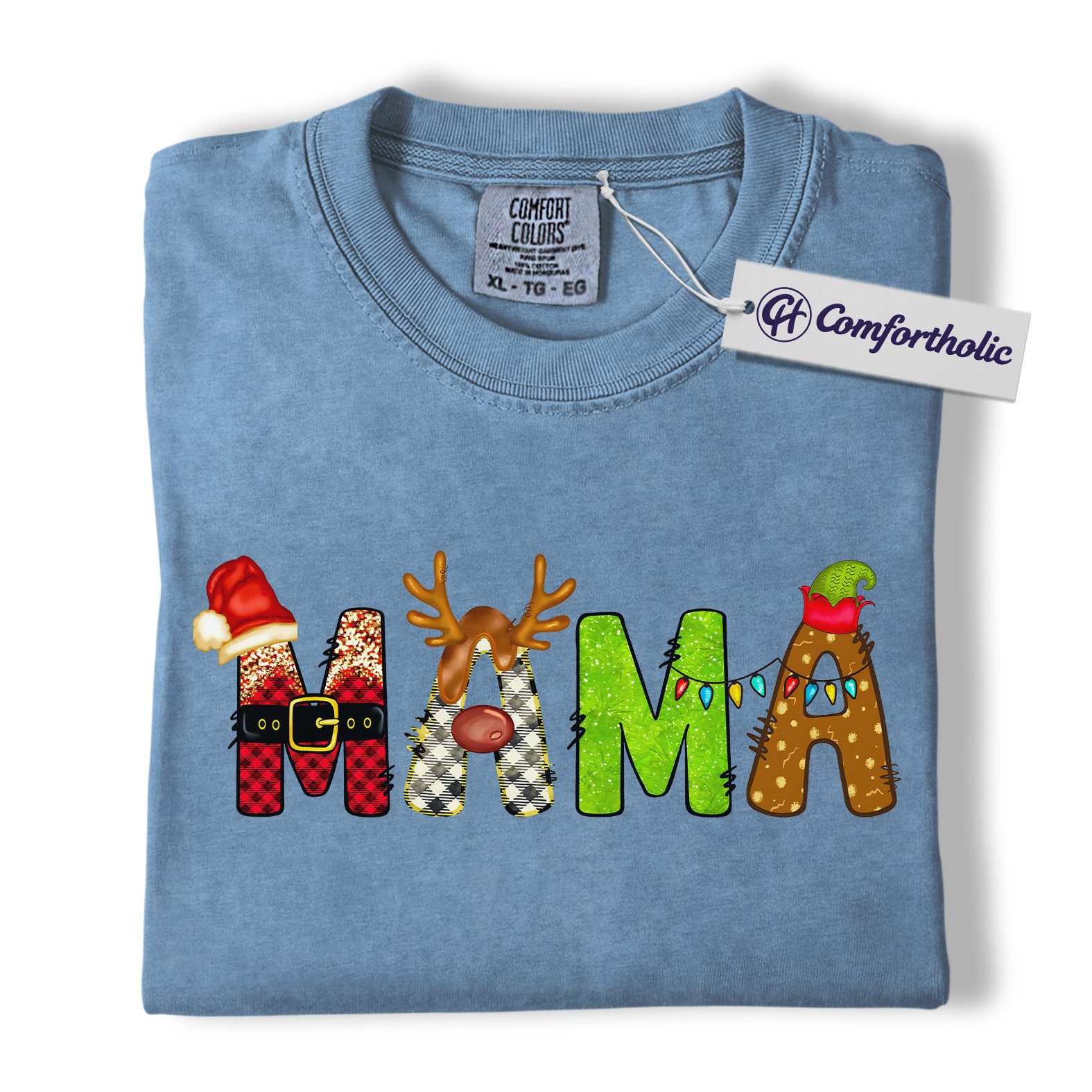 Christmas Mama Shirt, Cute Holiday T-Shirt, Funny Mom Graphic Tee, Christmas Gift for Moms, Festive Family Comfort Colors Shirt - Image 17