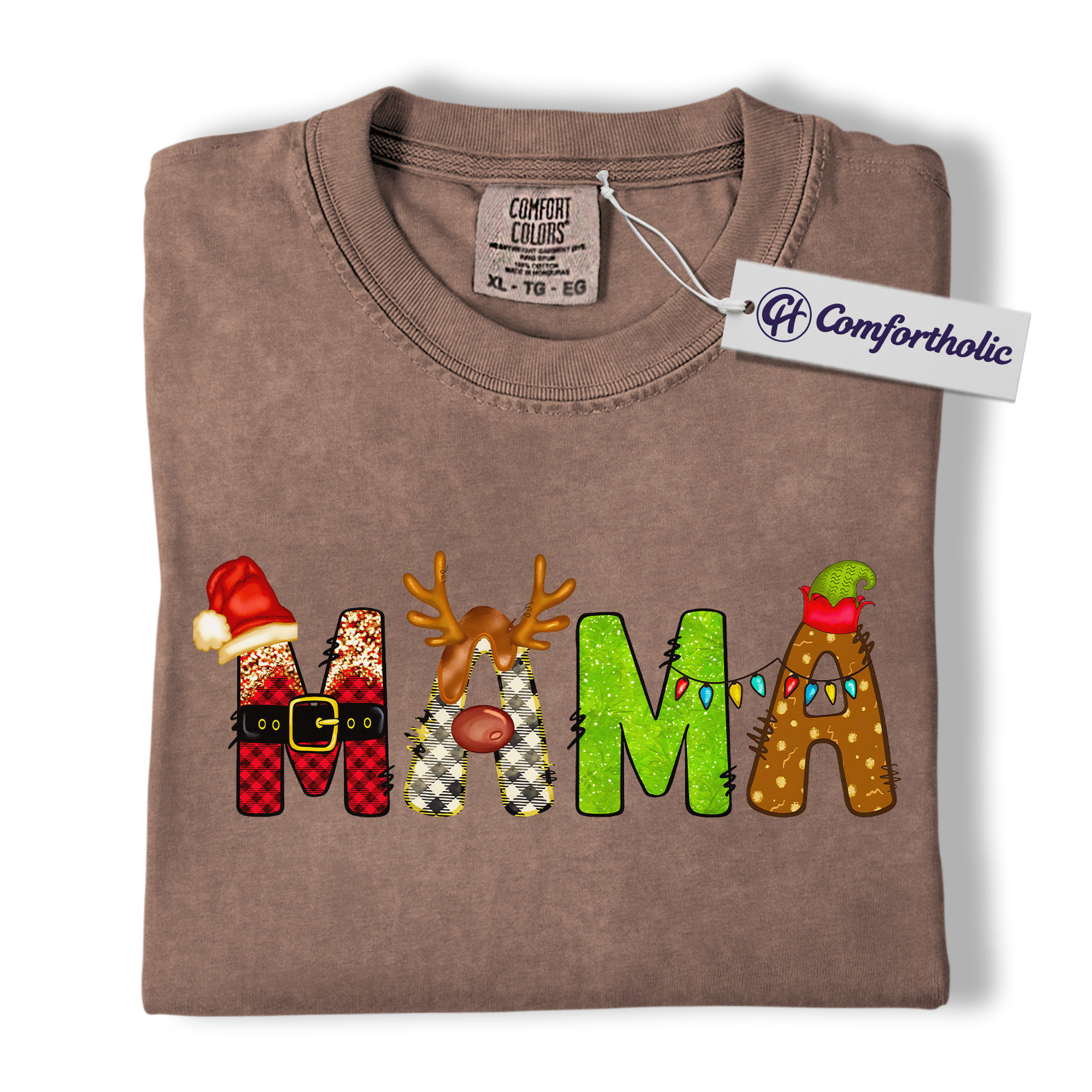Christmas Mama Shirt, Cute Holiday T-Shirt, Funny Mom Graphic Tee, Christmas Gift for Moms, Festive Family Comfort Colors Shirt - Image 19