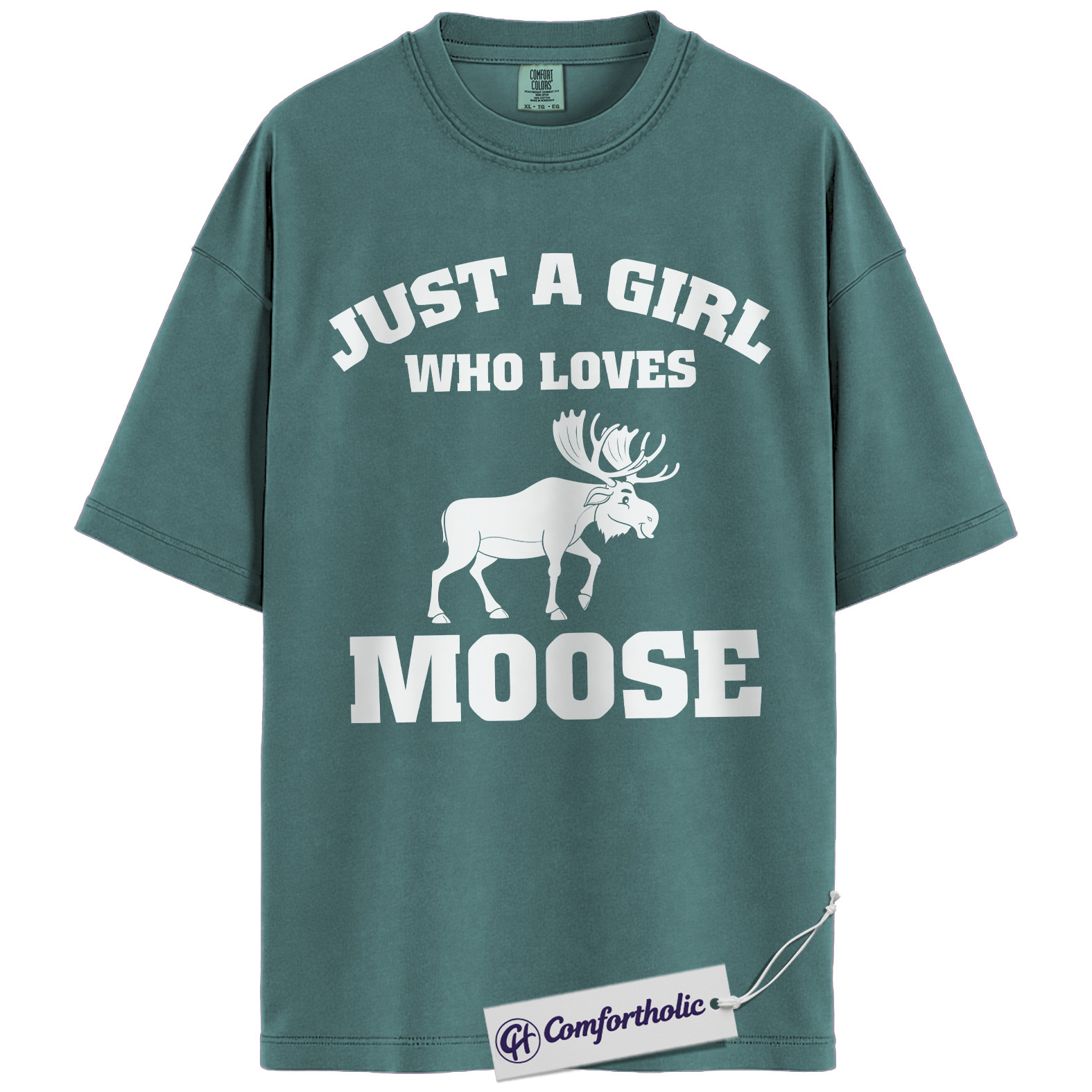 Just a Girl Who Loves Moose Shirt, Cute Wildlife Animal T-Shirt, Nature Outdoor Graphic Tee, Gift for Moose Lovers, Comfort Colors Shirt - Image 11