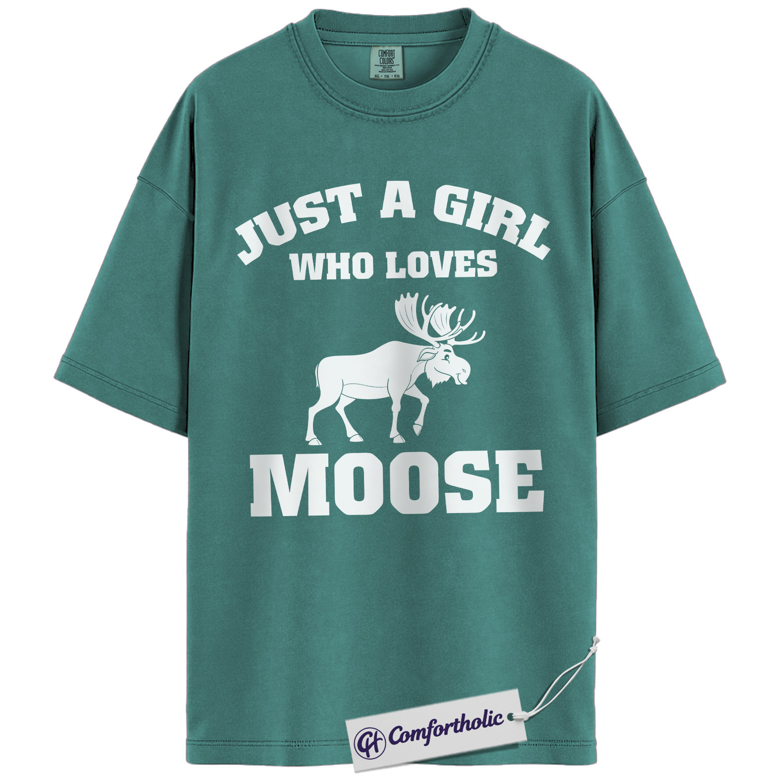 Just a Girl Who Loves Moose Shirt, Cute Wildlife Animal T-Shirt, Nature Outdoor Graphic Tee, Gift for Moose Lovers, Comfort Colors Shirt - Image 13
