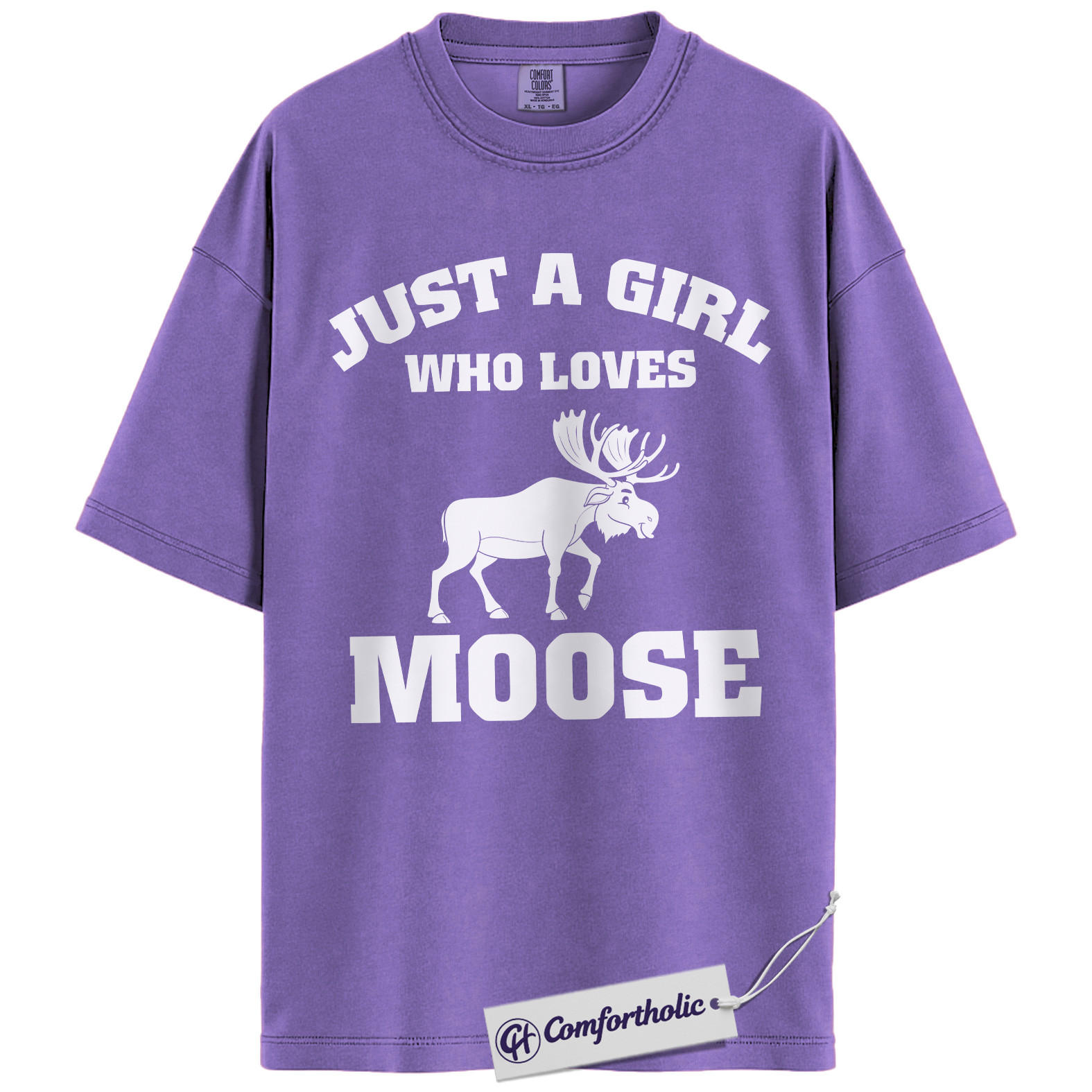 Just a Girl Who Loves Moose Shirt, Cute Wildlife Animal T-Shirt, Nature Outdoor Graphic Tee, Gift for Moose Lovers, Comfort Colors Shirt - Image 18