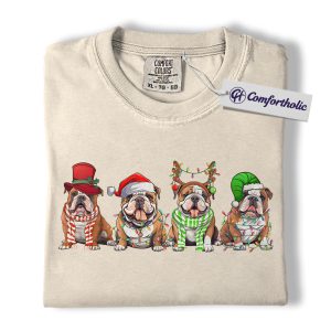 Funny Bulldog Christmas Shirt, Dog Lover Holiday T-Shirt, Cute English Bulldog Graphic Tee, Christmas Gift for Pet Owners, Christmas Comfort Colors Shirt