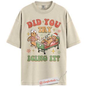 Funny Gingerbread Nurse Christmas Shirt, Medical Worker Holiday T-Shirt, Cute Healthcare Pun Graphic Tee, Christmas Gift for Nurses, Christmas Comfort Colors Shirt