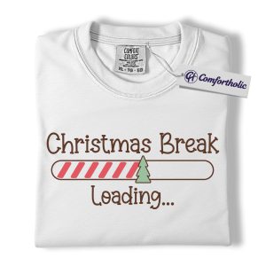 Alternative view of Christmas Break Loading Shirt, Funny Teacher Holiday T-Shirt, Cute Christmas Countdown Graphic Tee, Holiday Vacation Gift for Students & Teachers, Christmas Comfort Colors Shirt