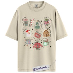 Alternative view of Teacher Christmas Checklist Shirt, Cute Holiday Coffee Lover T-Shirt, Cozy Winter Graphic Tee, Gingerbread & Santa Aesthetic Gift Idea, Christmas Comfort Colors Shirt