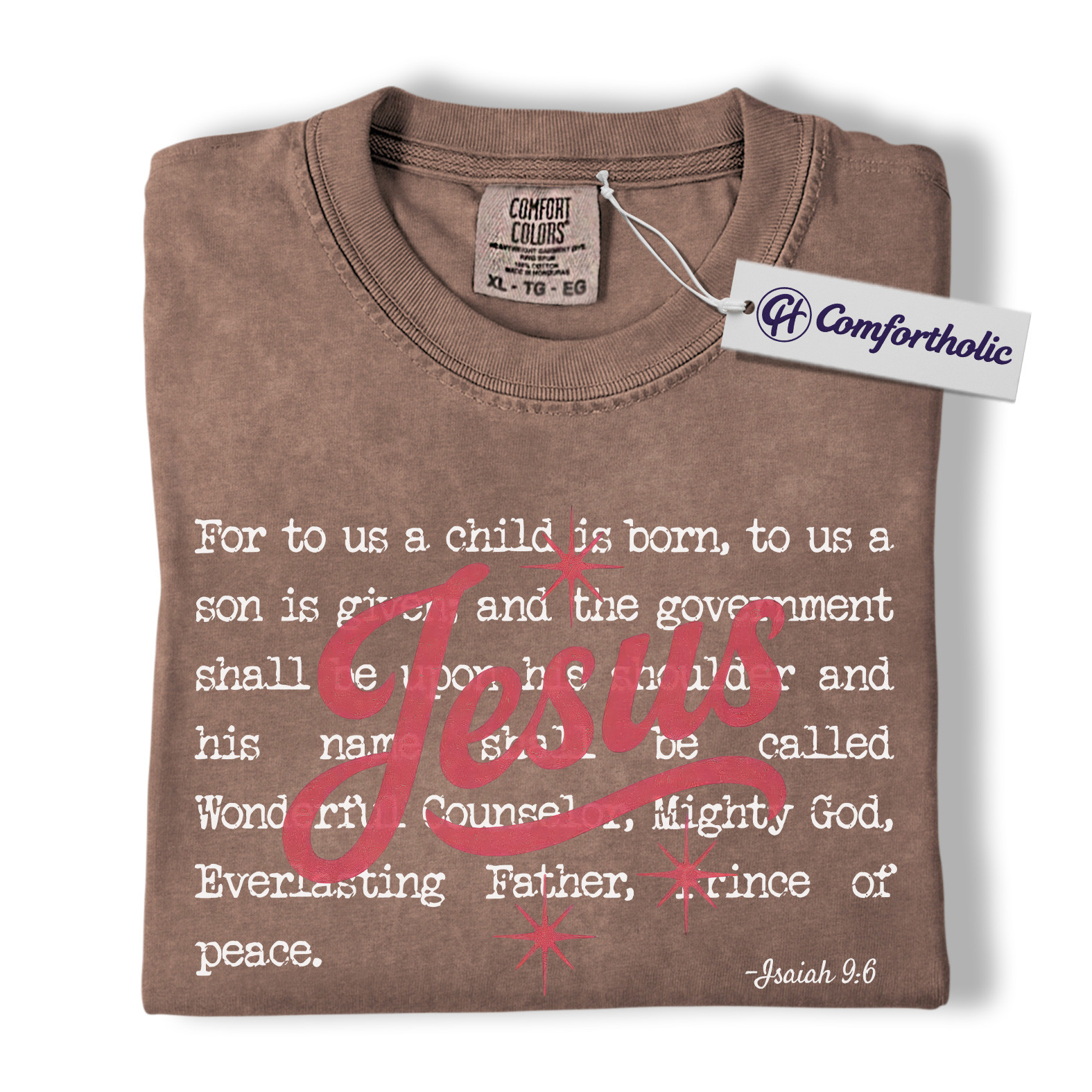 Jesus Christmas Shirt, Isaiah 9:6 Bible Verse T-Shirt, Christian Faith-Based Holiday Graphic Tee, Religious Christmas Gift for Believers, Christmas Comfort Colors Shirt - Image 19