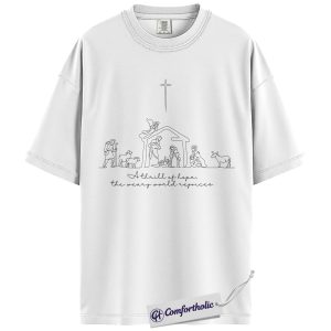 Alternative view of Nativity Scene Christmas Shirt, Faith-Based Holiday T-Shirt, Christian Bible Verse Graphic Tee, Religious Christmas Gift for Believers, Christmas Comfort Colors Shirt