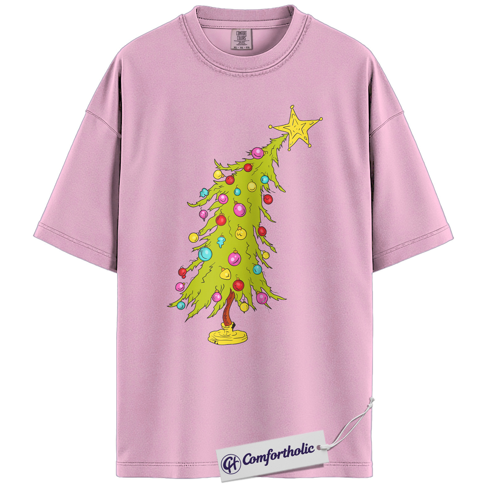 Funny Christmas Tree Shirt, Whoville Holiday T-Shirt, Cute Grinch Style Tree Graphic Tee, Festive Holiday Gift, Christmas Comfort Colors Shirt - Image 9