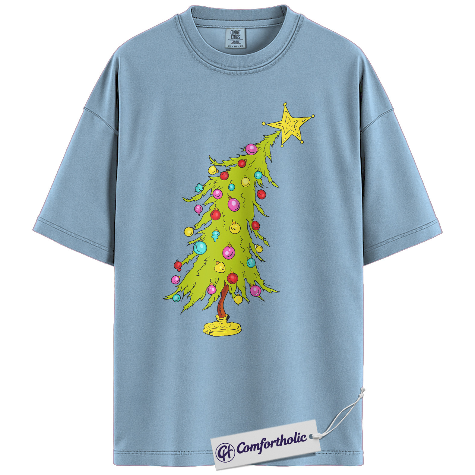 Funny Christmas Tree Shirt, Whoville Holiday T-Shirt, Cute Grinch Style Tree Graphic Tee, Festive Holiday Gift, Christmas Comfort Colors Shirt - Image 14