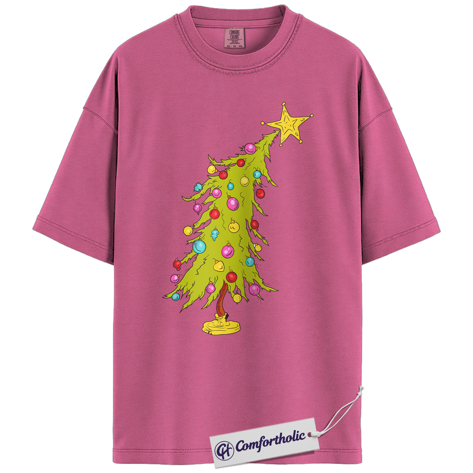 Funny Christmas Tree Shirt, Whoville Holiday T-Shirt, Cute Grinch Style Tree Graphic Tee, Festive Holiday Gift, Christmas Comfort Colors Shirt - Image 16