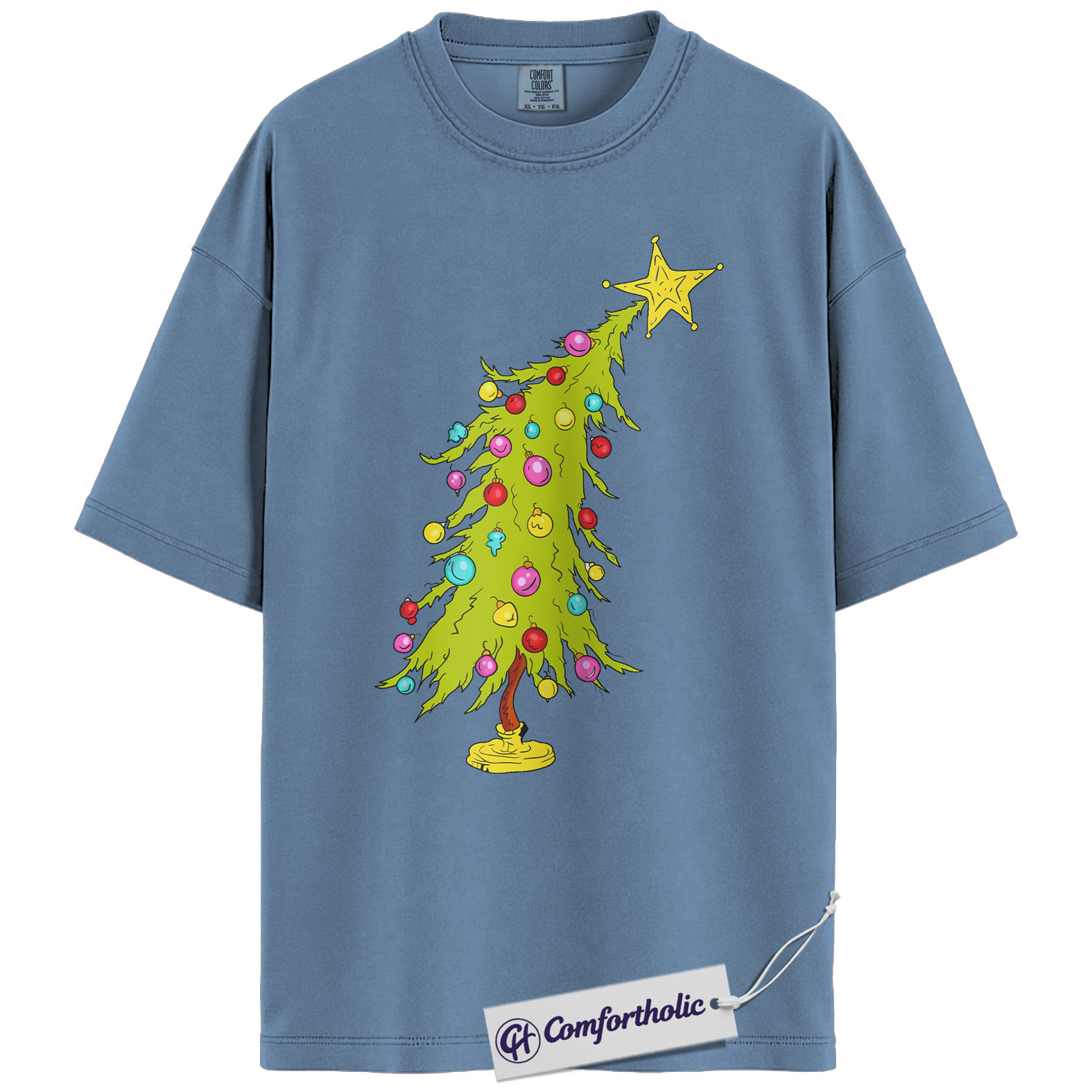 Funny Christmas Tree Shirt, Whoville Holiday T-Shirt, Cute Grinch Style Tree Graphic Tee, Festive Holiday Gift, Christmas Comfort Colors Shirt - Image 17