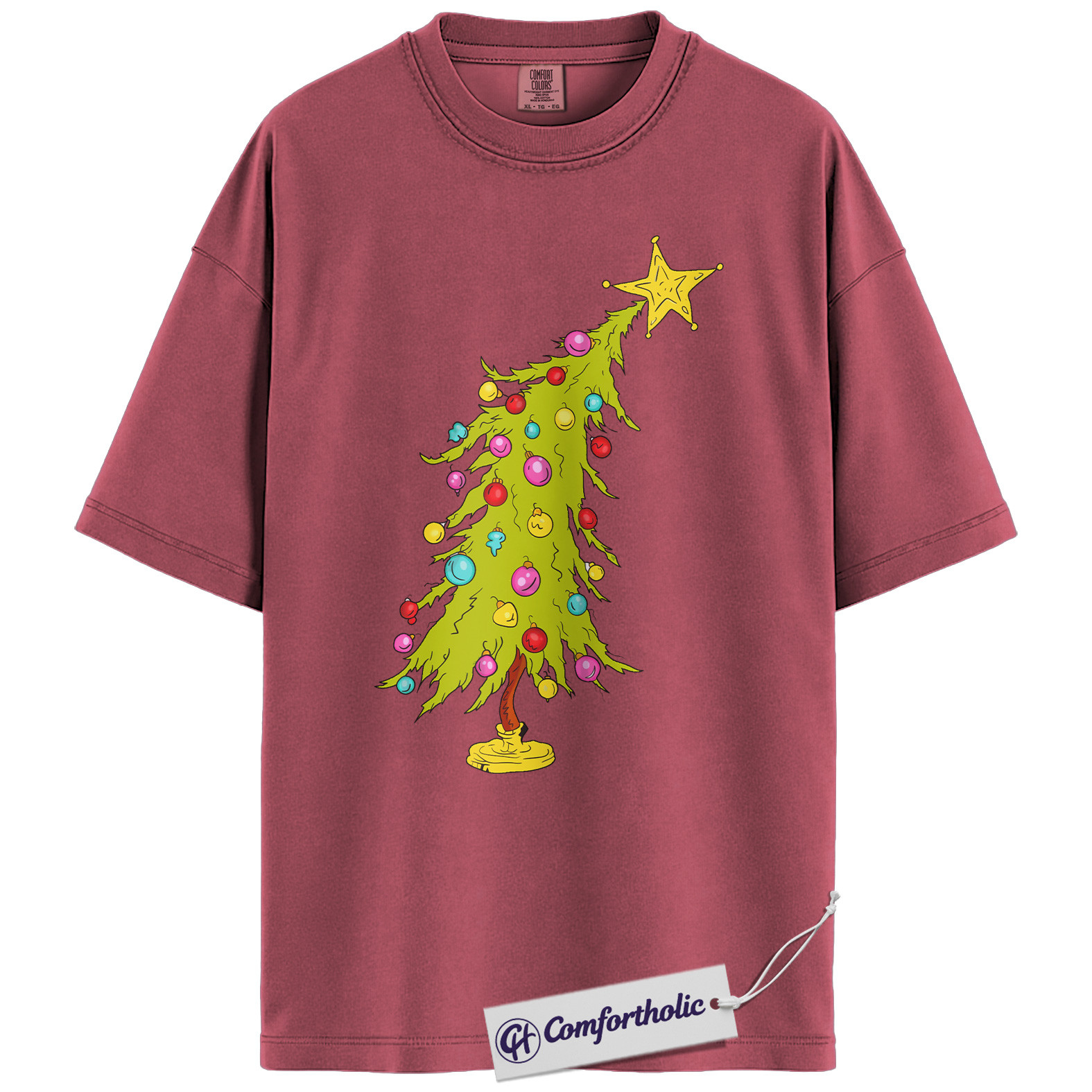 Funny Christmas Tree Shirt, Whoville Holiday T-Shirt, Cute Grinch Style Tree Graphic Tee, Festive Holiday Gift, Christmas Comfort Colors Shirt - Image 18