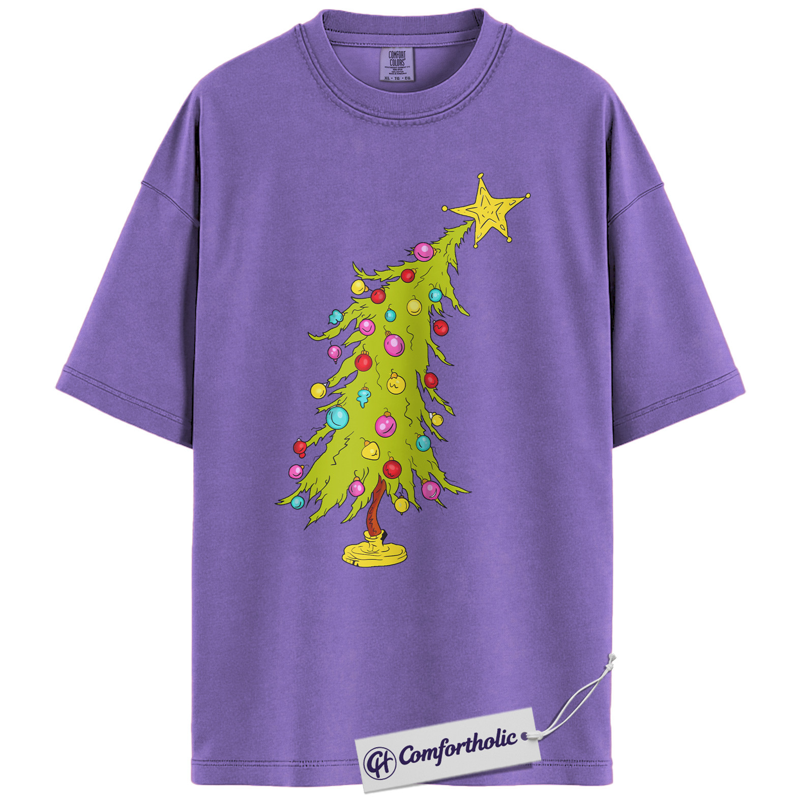 Funny Christmas Tree Shirt, Whoville Holiday T-Shirt, Cute Grinch Style Tree Graphic Tee, Festive Holiday Gift, Christmas Comfort Colors Shirt - Image 20
