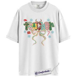 Alternative view of Teacher Christmas Shirt, Holiday Teacher T-Shirt, Cute Festive School Graphic Tee, Christmas Gift for Teachers, Christmas Comfort Colors Shirt