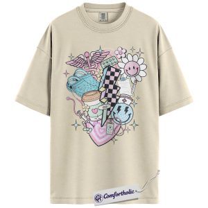 Aesthetic Nurse Shirt, Cute Medical Worker T-Shirt, Y2K Healthcare Graphic Tee, Colorful Nurse Life Gift for Hospital Staff, Comfort Colors Shirt