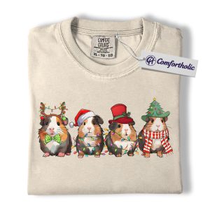 Guinea Pig Christmas Shirt, Cute Holiday Pet T-Shirt, Funny Festive Animal Graphic Tee, Christmas Gift for Guinea Pig Lovers, Christmas Comfort Colors Shirt