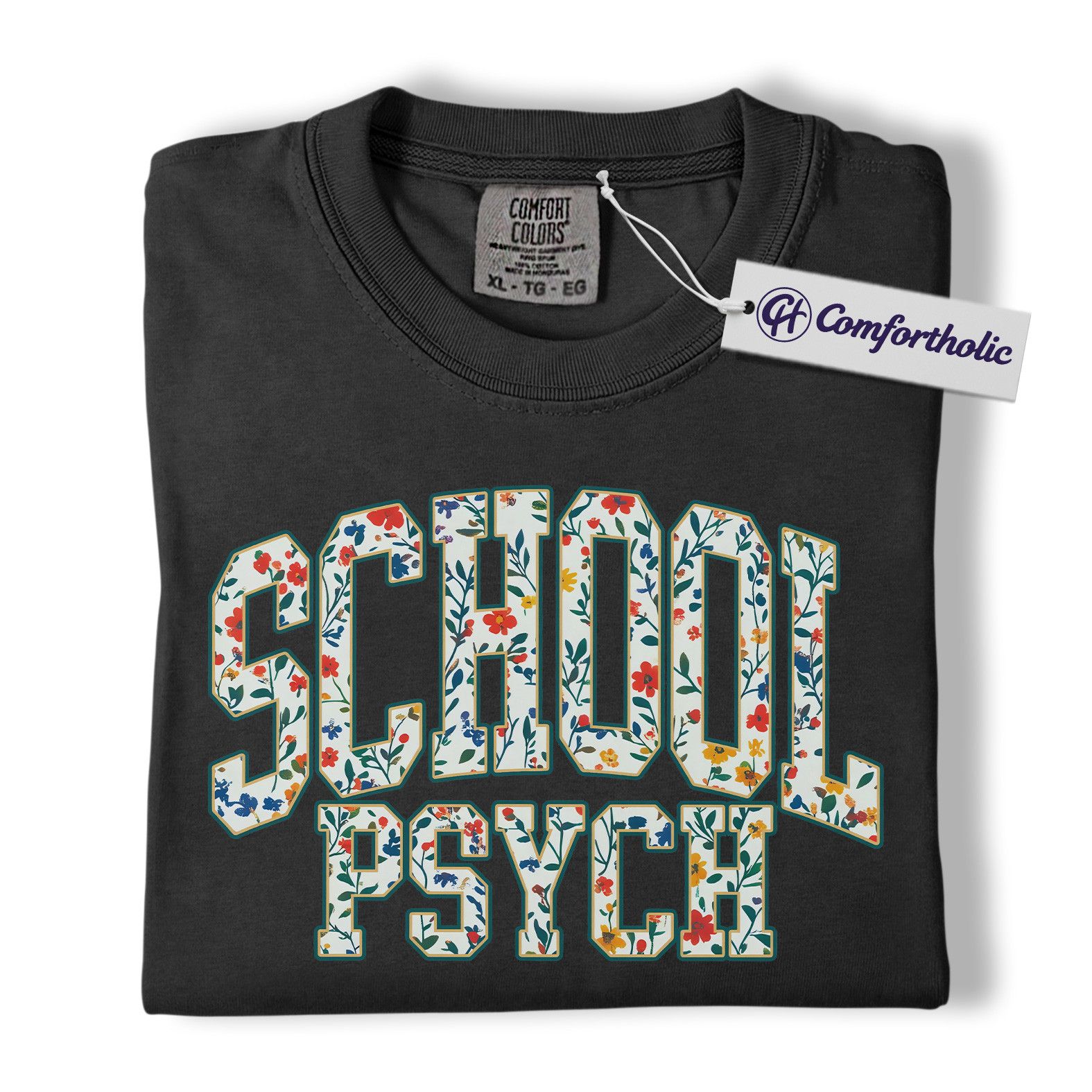 School Psychologist Shirt, Floral School Psych Graphic Tee, Educational Psychology T-Shirt for Teachers and Counselors, Comfort Colors Shirt - Image 3